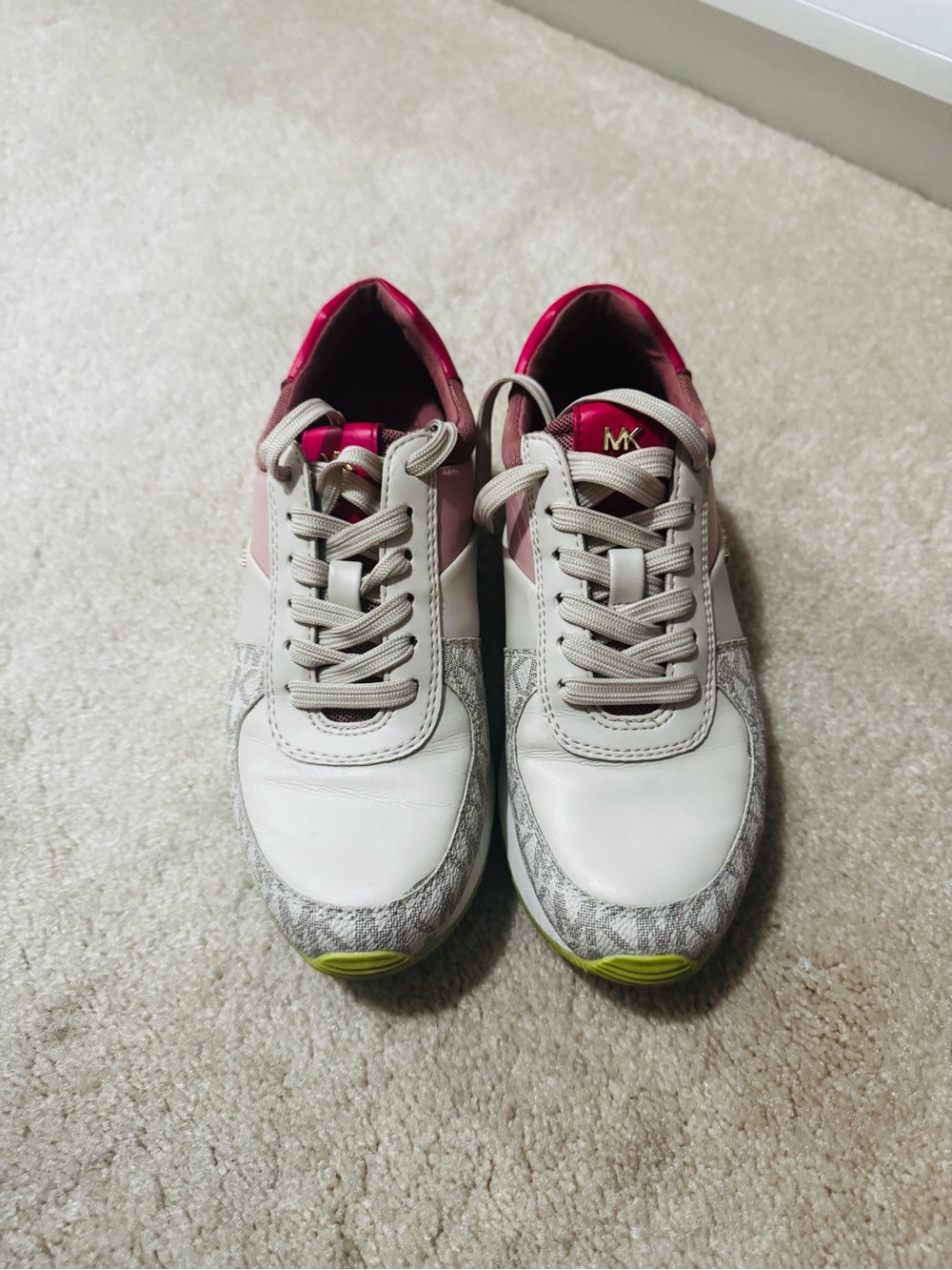 Michael Kors Women's Pink & White Lace-Up Sneakers